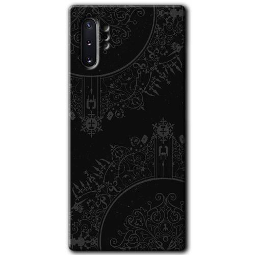 Samsung Galaxy Note 10 Plus HD Baskılı Kılıf + 9D Tam Ekran Koruyucu - Siyah Mandala