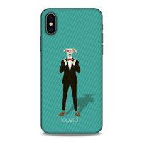 Apple iPhone XS Kılıf FunnyMaX (12) Koruyucu Silikon Turkuaz Köpek