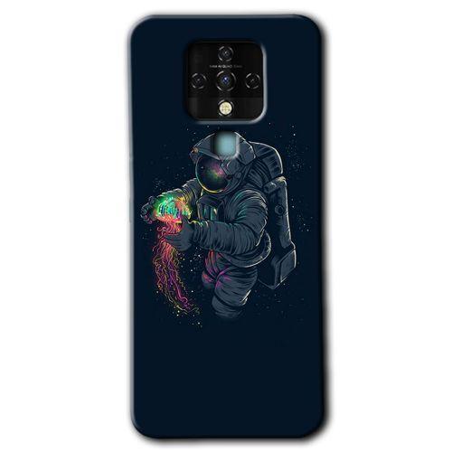 Tecno Camon 16 HD Baskılı Kılıf + 9D Tam Ekran Koruyucu - Astronot Kıyafeti