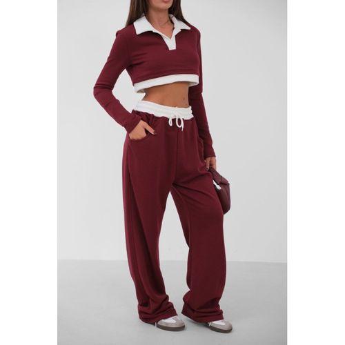 Polo Yaka Garnili Crop Sweatshirt