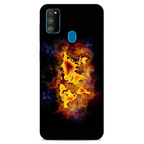 Lopard Samsung Galaxy M30s Uyumlu Kılıf FireX (43) Thin Fit Kılıf Dünya Haritası