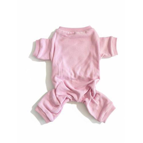 Soft Pink Pamuklu Köpek Tulumu Pastel Pembe Pijama