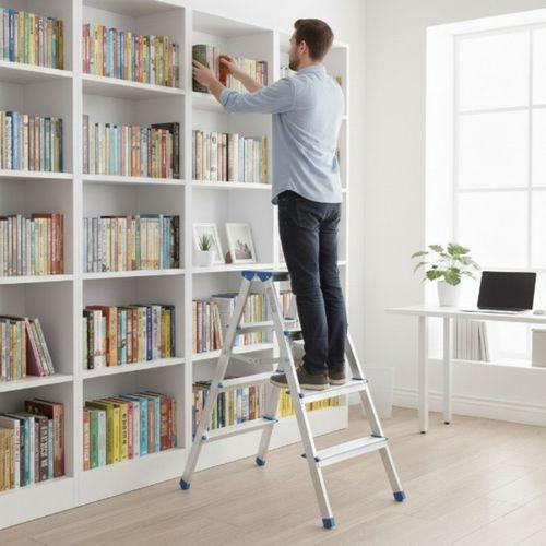 4+4 Çift Basamaklı Alüminyum Metal Merdiven