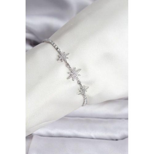 Kutup Yıldızı Model Zirkon Taşlı Gümüş Renk Su Yolu Kadın Bileklik