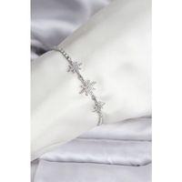 Kutup Yıldızı Model Zirkon Taşlı Gümüş Renk Su Yolu Kadın Bileklik