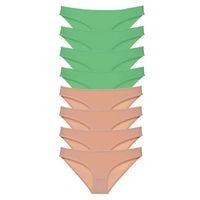 8 Adet Süper Eko Set Likralı Kadın Slip Külot Yeşil Ten