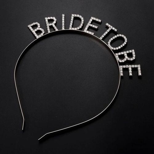 Eğitici Çocuk Gümüş Kaplama Kristal Taşlı Bride To Be Gelin Tacı 16x17 cm
