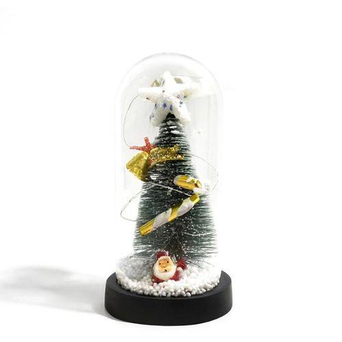 Yılbaşı Temalı Işıklı Dekoratif Cam Fanus - Model 1