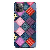 Apple Iphone 11 Pro Max Kılıf Patchwork (39) Liquid Crystal Kılıf Şeker Pembe Bordo
