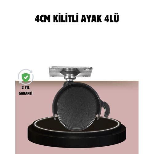 Kilitli 4 Cm Tekerlek Ayak 4’lü Set Zemin Koruyucu