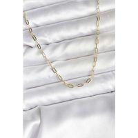 14K Gold Renk Kaplama Ataç Zincir Model CM Kadın Kolye