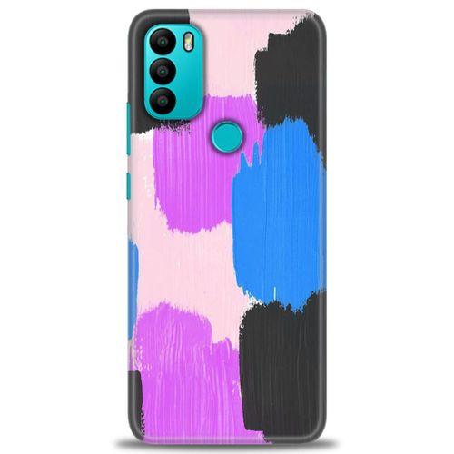 General Mobile GM 21 Plus Kılıf HD Baskılı Kılıf - Mor Siyah + Tam Ekran Koruyucu