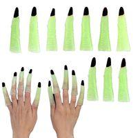 Karanlıkta Yanan Halloween Cadılar Bayramı Siyah Cadı Tırnakları 10 Adet