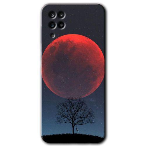 MRCİLETİSİM Samsung Galaxy M12 Kılıf Baskılı Kapak - Kanlı Ay +Tam Ekran Koruyucu