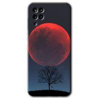 MRCİLETİSİM Samsung Galaxy M12 Kılıf Baskılı Kapak - Kanlı Ay +Tam Ekran Koruyucu