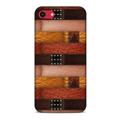 Apple iPhone SE 2020 Kılıf Patchwork (33) Hybrid Kılıf Kahve Toz Pembe