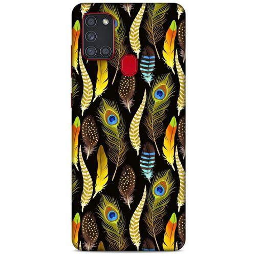 Samsung Galaxy A21s Kılıf Desenli Özel Seri Tüyler (7) Telefon Kılıfı