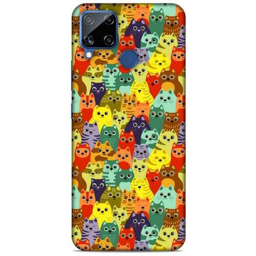 Lopard Oppo Realme C15 Uyumlu Kılıf Kediler (38) Neo Hybrid Kılıf Mor