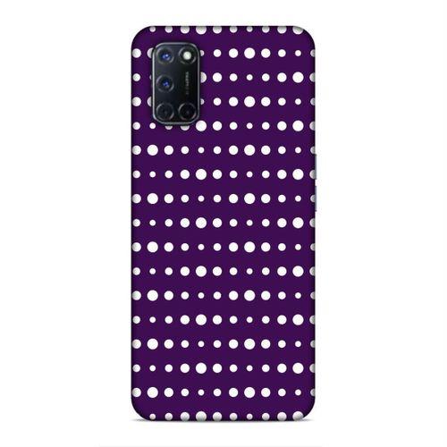 Oppo A72 Kılıf Mor Puantiye Arka Kapak Silikon Koruma Full Koruyucu