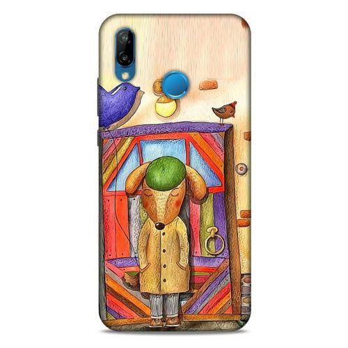 Huawei P20 Lite Kılıf Depresyon (27) Tasarımlı Kılıf Turkuaz Siyah