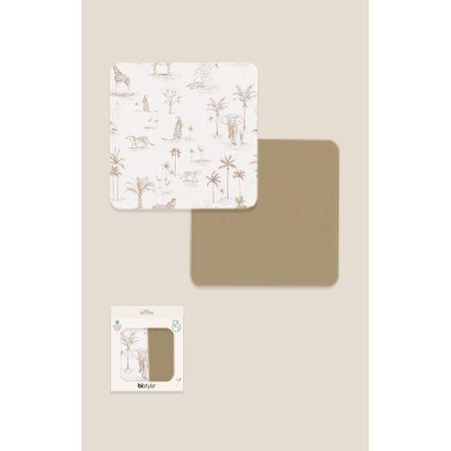 Bistyle 2li Müslin Battaniye Hello Zoo Kutulu 70142 75x75cm Beyaz