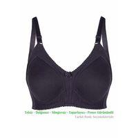 Alışveriş Meydanı Kadın Siyah Penye Pamuk Toparlayıcı Küçültücü Balensiz Sütyen
