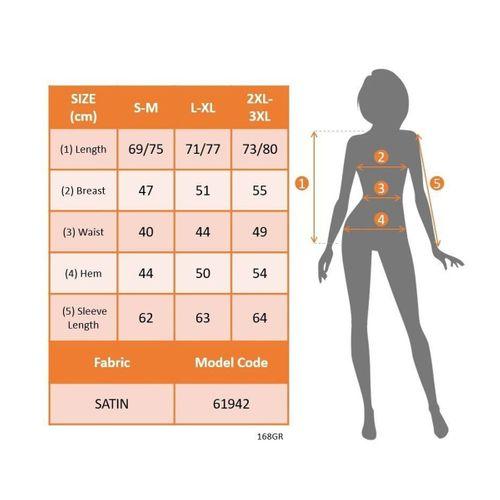 Kadın Uzun Kollu Kruvaze Yakalı Asimetrik Saten Bluz
