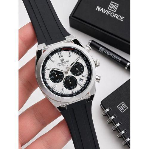 Naviforce Silokon Kordon Kronometreli Kadran İtalyan Bileklik Hediyeli 3 ATM Erkek Kol Saati NF8080G