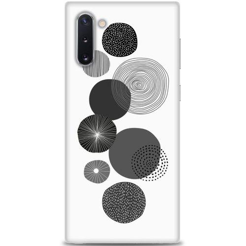 Samsung Galaxy Note 10 Kılıf HD Baskılı Kılıf - Siyah Daire + Tam Ekran Koruyucu