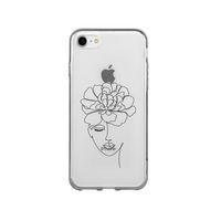iPhone 8 Flower Women Art Desenli Premium Şeffaf Silikon Kılıf