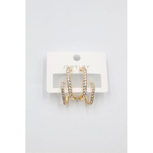 Taşlı Küpe - Altın