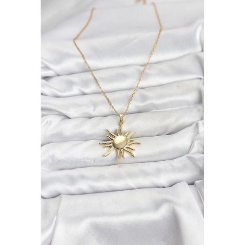 316L Çelik Zincir Gold Renk Güneş Model Kadın Kolye