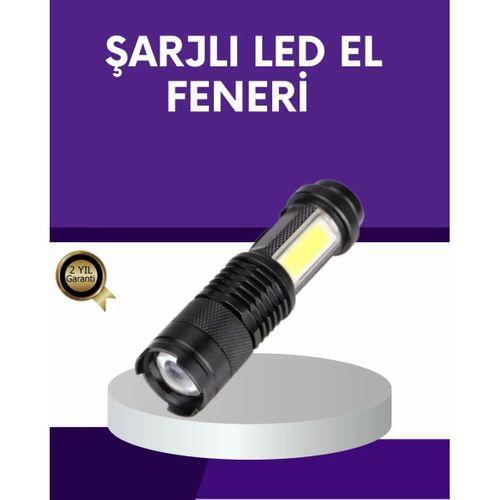 Şarjlı Mini Led El Feneri 2000 Lümen Su Geçirmez