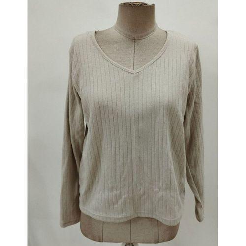 Kadın Uzun Kollu V Yakalı Arkadan Dantel Detaylı şardonlu Kaşkorse Bluz