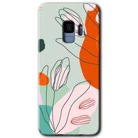 MRCİLETİSİM MRCİLETİSİM Samsung Galaxy S9 Kılıf HD Desen Baskılı Arka Kapak + Temperli Cam - Vektör Çiçekler