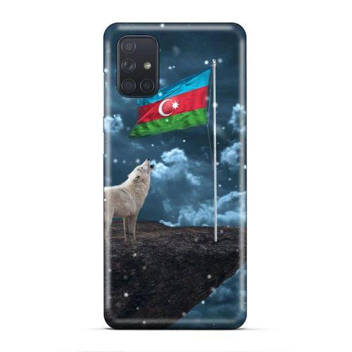 Samsung Galaxy M51 Uyumlu Kılıf Azarbaijan (25) Antişok Kapak Kurt Bayrak
