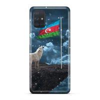 Samsung Galaxy M51 Uyumlu Kılıf Azarbaijan (25) Antişok Kapak Kurt Bayrak