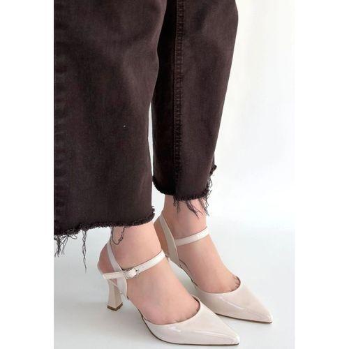 Suden Bej Rugan Topuklu Ayakkabı