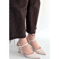 Suden Bej Rugan Topuklu Ayakkabı