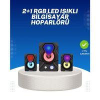 Rgb Işıklı Usb Hoparlör Seti 9w Çıkış Gücü Derin Bas