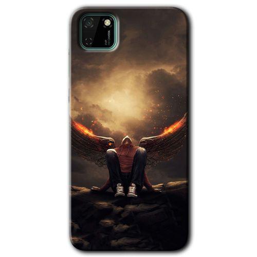 Potkal Hediye Fabrikası Huawei Y5P HD Baskılı Kılıf + 9D Tam Ekran Koruyucu - Wings of Power