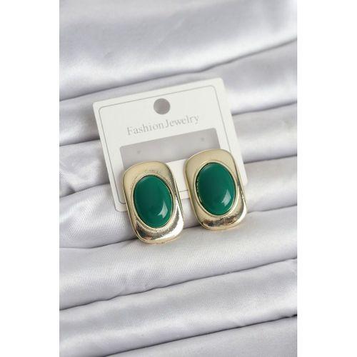 Yeşil Renk Kare Model Vintage Kadın Küpe - TJ-BKP11659