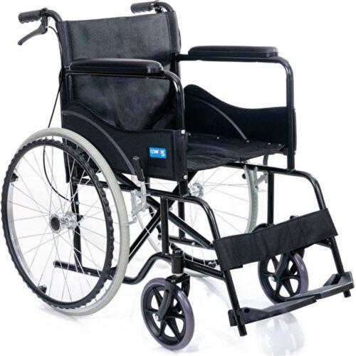 Comfort Plus KY809 Kumaş Standart Transfer Refakatçı Frenli Tekerlekli Sandalye Siyah