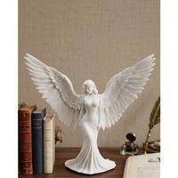 Kanatlı Melek Figürü 3d Baskı Dekoratif Heykel Biblo Ev Ofis Aksesuarı