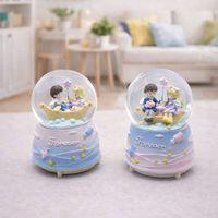 Orta Boy Müzikli Işıklı Romantik Sevgililer Kar Küresi