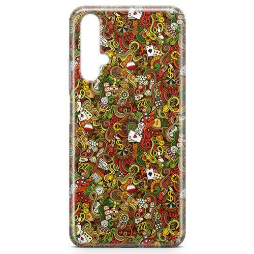 Honor View 20 Kılıf Okey Tavla 51 Arka Kapak Koruma Desenli Full Koruyucu