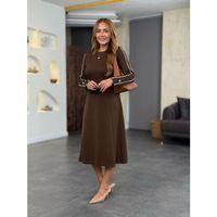 Kadın Uzun Kollu Bisiklet Yaka Midi Modal Elbise