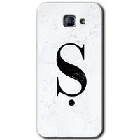 Potkal Hediye Fabrikası Samsung Galaxy A8 2016 Kılıf HD Desen Baskılı Arka Kapak - Beyaz Mermer Desenli Ş Harfi
