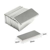 2 Adet 20x10x2 Mm Neodyum Mıknatıs Köşeli Magnet N35 Nikel Kaplama Güçlü Kaliteli Dayanıklı