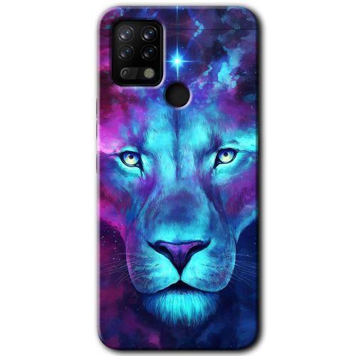 Tecno Pova HD Baskılı Kılıf + 9D Tam Ekran Koruyucu - Neon Lion